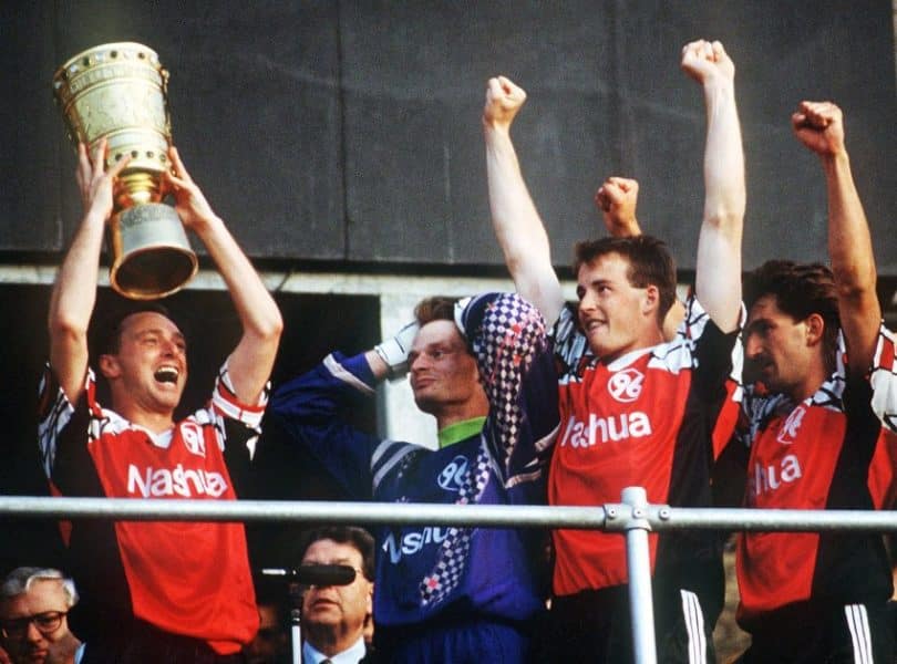 Hannover 96 Unveil One-Off Shirt 1992 German Cup Triumph