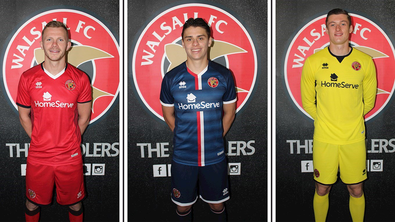 Walsall’s 2018/19 Home and Away Kits by Errea Revealed