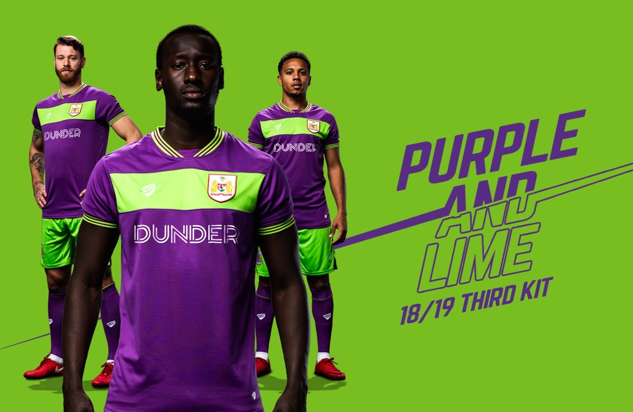 Bristol City Unveil their 2018/19 Purple and Lime Away Kit