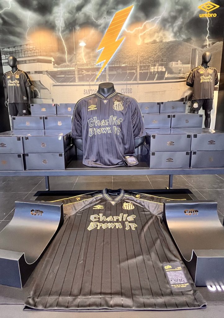 Santos and Umbro Drop Special Old School Charlie Brown JR Kit.