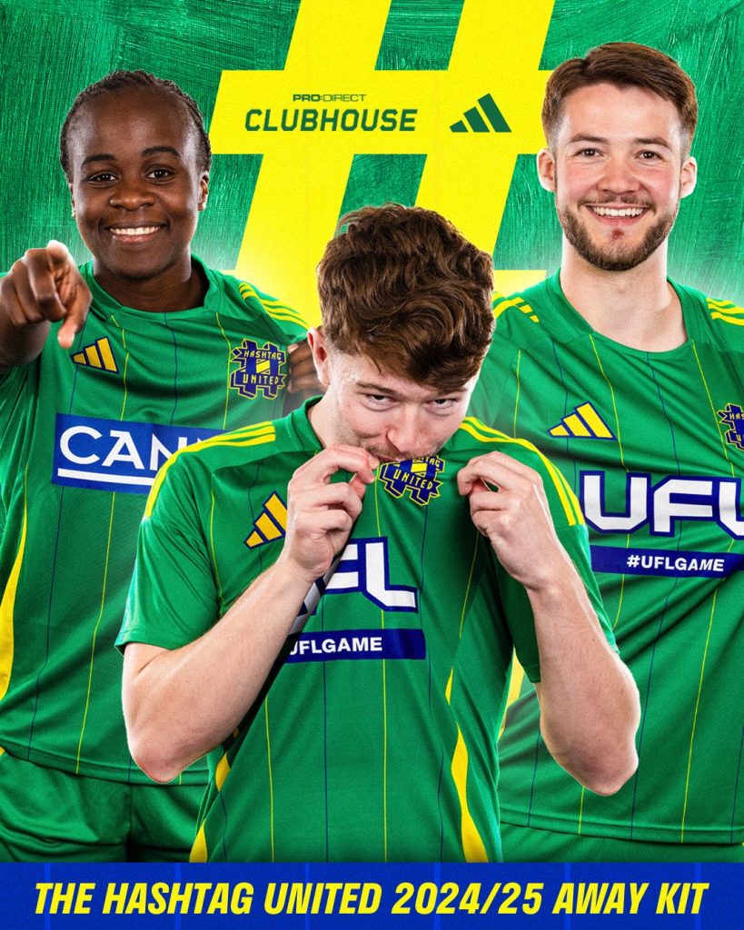 Hashtag United 2024/25 Adidas Green Kit.